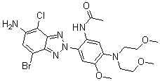 CAS 登录号：194590-84-6， N-(2-(5-氨基-7-溴-4-氯-2H-苯并三唑-2-基)-5-(二(2-甲氧基乙基)氨基)-4-甲氧基苯基)-乙酰胺
