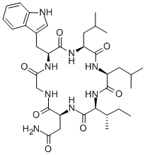 CAS#: 194660-14-5, 2-[(2S,8S,11S,14R,17S)-17-[(2R)-Butan-2-Yl]-8-(1H-Indol-3-Ylmethyl)-11,14-Bis(2-Methylpropyl)-3,6,9,12,15,18-Hexaoxo-1,4,7,10,13,16-Hexazacyclooctadec-2-Yl]Acetamide