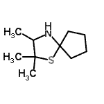 CAS 登录号：195259-31-5， 2,2,3-三甲基-1-硫杂-4-氮杂螺[4.4]壬烷