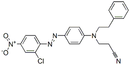 CAS 登录号：19649-68-4， 3-[对[(2-氯-4-硝基苯基)偶氮]-N-苯乙基苯胺基]丙腈