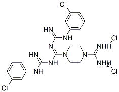 CAS#: 19803-65-7, N,N'-Bis((3-Chlorophenyl)Amidino)-1,4-Piperazinedicarboxamidine Dihydrochloride