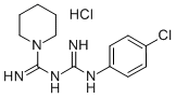 CAS 登录号：19803-79-3， N-((4-氯苯基)脒基)-1-哌啶甲脒盐酸盐