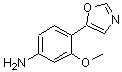 CAS 登录号：198821-79-3， 3-甲氧基-4-(1,3-恶唑-5-基)苯胺