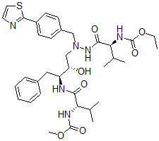 CAS#: 198904-04-0, Methyl N-[(2S)-1-[[(2S,3S)-4-[[[(2S)-2-(Ethoxycarbonylamino)-3-Methylbutanoyl]Amino]-[[4-(1,3-Thiazol-2-Yl)Phenyl]Methyl]Amino]-3-Hydroxy-1-Phenylbutan-2-Yl]Amino]-3-Methyl-1-Oxobutan-2-Yl]Carbamate