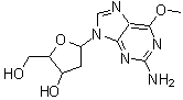 CAS 登录号：19916-77-9， 9-(2-脱氧呋喃戊糖基)-6-甲氧基-9H-嘌呤-2-胺