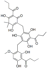CAS#: 20213-24-5, 2-Butyryl-4-[3-butyryl-5-(3-butyryl-2,4-dihydroxy-6-methoxy-benzyl)-2,4,6-trihydroxy-benzyl]-3,5-dihydroxy-6,6-dimethyl-cyclohexa-2,4-dien-1-one