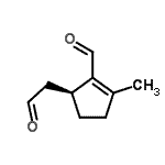 CAS 登录号：203508-76-3， (5S)-2-甲基-5-(2-氧代乙基)-1-环戊烯-1-甲醛