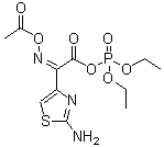 CAS 登录号：205307-52-4， (2Z)-2-(乙酰基乙基氧基亚氨基)-2-(2-氨基-1,3-噻唑-4-基)乙酰基二乙基磷酸酯