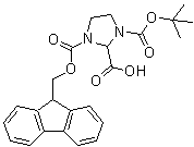 CAS#: 207129-12-2, 1-[(9H-Fluoren-9-Ylmethoxy)Carbonyl]-3-{[(2-Methyl-2-Propanyl)Oxy]Carbonyl}-2-Imidazolidinecarboxylic Acid