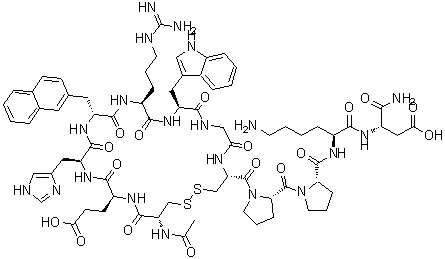 CAS#: 207678-81-7, N-acetyl-L-cysteinyl-L-a-glutamyl-L-histidyl-3-(2-naphthalenyl)-D-alanyl-L-arginyl-L-tryptophylglycyl-L-cysteinyl-L-prolyl-L-prolyl-L-lysyl-L-a-Asparagine cyclic (1->8)-disulfide