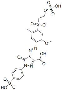 CAS#: 21016-00-2, 4,5-Dihydro-4-[[2-Methoxy-5-Methyl-4-[[2-(Sulphooxy)Ethyl]Sulphonyl]Phenyl]Azo]-5-Oxo-1-(4-Sulphophenyl)-1H-Pyrazole-3-Carboxylic Acid