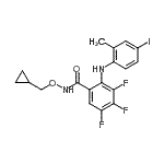 CAS 登录号：212631-61-3， N-(环丙基甲氧基)-3,4,5-三氟-2-[(4-碘-2-甲基苯基)氨基]苯甲酰胺