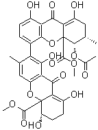 CAS#: 212709-11-0, (3S,4S,4'S,4aR,4'aR)-4-(Acetyloxy)-2,2',3,3',4,4',9,9'-Octahydro-1,1',4',8,8'-Pentahydroxy-3,6'-Dimethyl-9,9'-Dioxo-[5,7'-Bi-4aH-Xanthene]-4a,4'a-Dicarboxylic Acid 4a,4'a-Dimethyl Ester