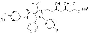 CAS 登录号：214217-88-6， (3R,5R)-7-{2-(4-氟苯基)-5-异丙基-4-[(4-氧代苯基)氨基甲酰]-3-苯基-1H-吡咯-1-基}-3,5-二羟基庚酸二钠盐