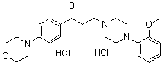 CAS 登录号：21580-07-4， 3-(4-(2-甲氧基苯基)-1-哌嗪基)-4-吗啉基-苯丙酮二盐酸盐