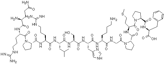CAS 登录号：217082-58-1， L-谷氨酰胺酰-L-精氨酰-L-脯氨酰-L-精氨酰-L-亮氨酰-L-丝氨酰-L-组氨酰-L-赖氨酰甘氨酰-L-脯氨酰-L-蛋氨酰脯氨酰-L-苯丙氨酸