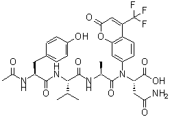 CAS 登录号：219137-85-6， N-乙酰基-L-酪氨酰-L-缬氨酰-L-丙氨酰-N-[2-氧代-4-(三氟甲基)-2H-苯并吡喃-7-基]-L-alpha-天冬氨酰胺