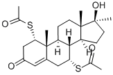 CAS 登录号：2205-73-4， (1a,7a,17b)-1,7-二(乙酰基硫代)-17-羟基-17-甲基-雄甾-4-烯-3-酮