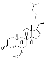 CAS 登录号：2207-76-3， (6b)-6-氢过氧基-胆甾-4-烯-3-酮