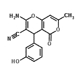CAS#: 220986-31-2, 2-Amino-4-(3-Hydroxyphenyl)-7-Methyl-5-Oxo-4H,5H-Pyrano[4,3-b]Pyran-3-Carbonitrile