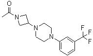 CAS 登录号：223381-97-3， 1-(3-{4-[3-(三氟甲基)苯基]-1-哌嗪基}-1-氮杂环丁基)乙酮