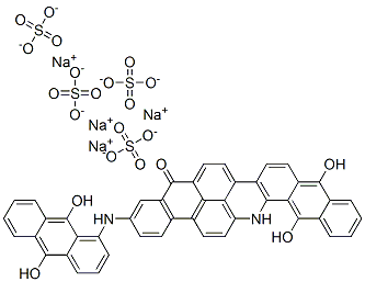 CAS 登录号：23594-58-3， 3-[(9,10-二羟基-1-蒽基)氨基]-10,15-二羟基蒽并[2,1,9-mna]萘并[2,3-h]吖啶-5(16H)-酮四(硫酸)四钠盐