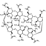 CAS#: 23739-88-0, (1R,3R,5R,6R,8R,10R,11R,13R,15R,16R,18R,20R,21R,23R,25R,26R,28R,30R,31R,33R,35R,36S,37R,38S,39R,40S,41R,42S,43R,44S,45R,46S,47R,48S,49R)-5,10,15,20,25,30,35-Heptakis(Acetoxymethyl)-2,4,7,9,12,14,17,19 ,22,24,27,29,32,34-Tetradecaoxaoctacyclo[31.2.2.2<Sup>3,6</Sup>.2<Sup>8,11</Sup>.2<Sup>13,16</Sup>.2<Sup>18,21</Sup>.2<Sup>23,26</Sup>.2<Sup>28,31</Sup>]Nonatetracontane-36,37,38,39,40,41,42,43,44,45,46,47,48,49-Tetradecayl Tetradecaacetate