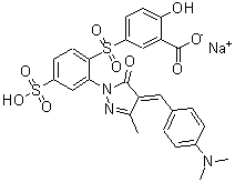 CAS#: 24221-19-0, Sodium Hydrogen 5-[(2-{4-[4-(Dimethylamino)Benzylidene]-3-Methyl-5-Oxo-4,5-Dihydro-1H-Pyrazol-1-Yl}-4-Sulfonatophenyl)Sulfonyl]-2-Hydroxybenzoate (1:1:1)