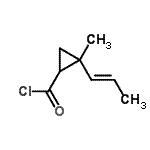 CAS 登录号：244203-16-5， 2-甲基-2-[(1E)-1-丙烯-1-基]环丙烷甲酰氯