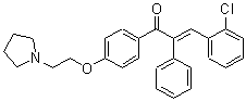 CAS 登录号：24845-21-4， 2-氯-alpha-苯基-4'-[2-(1-吡咯烷基)乙氧基]查耳酮