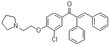 CAS 登录号：24845-22-5， 3-氯-alpha-苯基-4'-[2-(1-吡咯烷基)乙氧基]查耳酮