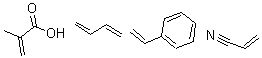 CAS 登录号:25214-09-9, 2-甲基-2-丙烯酸与 1,3-丁二烯, 苯乙烯和 2-丙烯腈聚合物