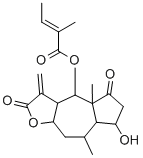 CAS#: 25644-08-0, 2-Methyl-2-Butenoic Acid Dodecahydro-7-Hydroxy-4A,8-Dimethyl-3-Methylene-2,5-Dioxoazuleno[6,5-b]Furan-4-Yl Ester