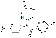 CAS 登录号：25803-21-8， 3-(4-氟苯甲酰)-6-甲氧基-2-甲基-1H-吲哚-1-乙酸