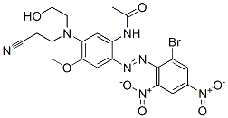 CAS 登录号：26021-20-5， N-[2-[(2-溴-4,6-二硝基苯基)偶氮]-5-[(2-氰基乙基)(2-羟基乙基)氨基]-4-甲氧基苯基]乙酰胺