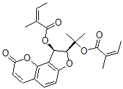 CAS 登录号：2607-56-9， [(8S,9R)-8-[2-[(Z)-2-甲基丁-2-烯酰基]氧基丙-2-基]-2-氧代-8,9-二氢呋喃并[5,4-h]苯并吡喃-9-基](Z)-2-甲基丁-2-烯酸酯