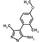 CAS 登录号：262298-03-3， 4-(4-甲氧基-2-甲基苯基)-3-甲基-1H-吡唑-5-胺