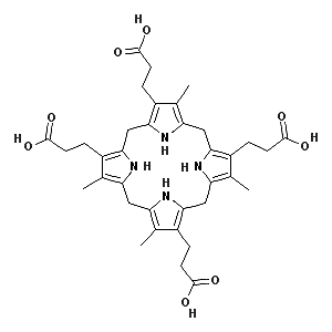 CAS#: 2624-63-7, 3,8,13,17-Tetramethyl-5,10,15,20,22,24-Hexahydroporphyrin-2,7,12,18-Tetrapropanoic Acid