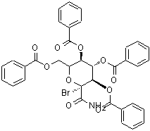 CAS 登录号：262849-68-3， (2R,3R,4S,5R)-6-[(苯甲酰氧基)甲基]-2-溴-2-氨基甲酰四氢-2H-吡喃-3,4,5-三基三苯甲酸酯