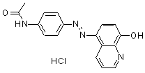 CAS 登录号：26644-97-3， N-[4-[(8-羟基-5-喹啉基)偶氮]苯基]-乙酰胺单盐酸盐