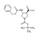 CAS 登录号：267230-43-3， (3S,4R)-4-{[(苄氧基)羰基]氨基}-1-{[(2-甲基-2-丙基)氧基]羰基}-3-吡咯烷羧酸