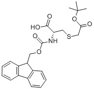 CAS 登录号：269730-62-3， S-[2-(1,1-二甲基乙氧基)-2-氧代乙基]-N-[(9H-芴-9-基甲氧基)羰基]-L-半胱氨酸