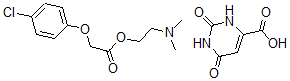 CAS#: 27166-15-0, 1,2,3,6-Tetrahydro-2,6-dioxo-4-pyrimidinecarboxylic acid compd. with 2-(dimethylamino)ethyl (4-chlorophenoxy)acetate