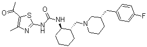 CAS#: 275812-32-3, N-(5-Acetyl-4-methyl-2-thiazolyl)-N'-[(1R,2S)-2-[[(3S)-3-[(4-fluorophenyl)methyl]-1-piperidinyl]methyl]cyclohexyl]-Urea