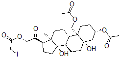 CAS 登录号：27953-46-4， (14beta,17alpha)-3beta,19-二乙酰氧基-5,14-二羟基-21-(碘乙酰氧基)-5beta-孕甾烷-20-酮