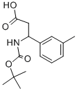 CAS 登录号：284493-57-8， 3-[(叔丁氧羰基)氨基]-3-(3-甲基苯基)丙酸