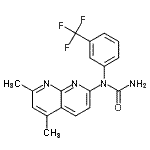 CAS 登录号：288309-94-4， 1-(5,7-二甲基-1,8-萘啶-2-基)-1-[3-(三氟甲基)苯基]脲