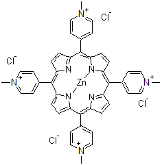 CAS 登录号：28850-44-4， {4,4',4'',4'''-(5,10,15,20-卟啉四基-kappa<sup>2</sup>N<sup>21</sup>,N<sup>23</sup>)四[1-甲基吡啶(2-)]}锌(4+)四氯化物
