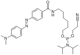 CAS 登录号：288631-58-3， 二(1-甲基乙基)-亚膦酰胺基酸 2-氰基乙基 6-[[4-[[4-(二甲基氨基)苯基]偶氮]苯甲酰基]氨基]己基酯