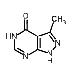 CAS 登录号：2942-47-4， 3-甲基-1,5-二氢-4H-吡唑并[3,4-d]嘧啶-4-酮